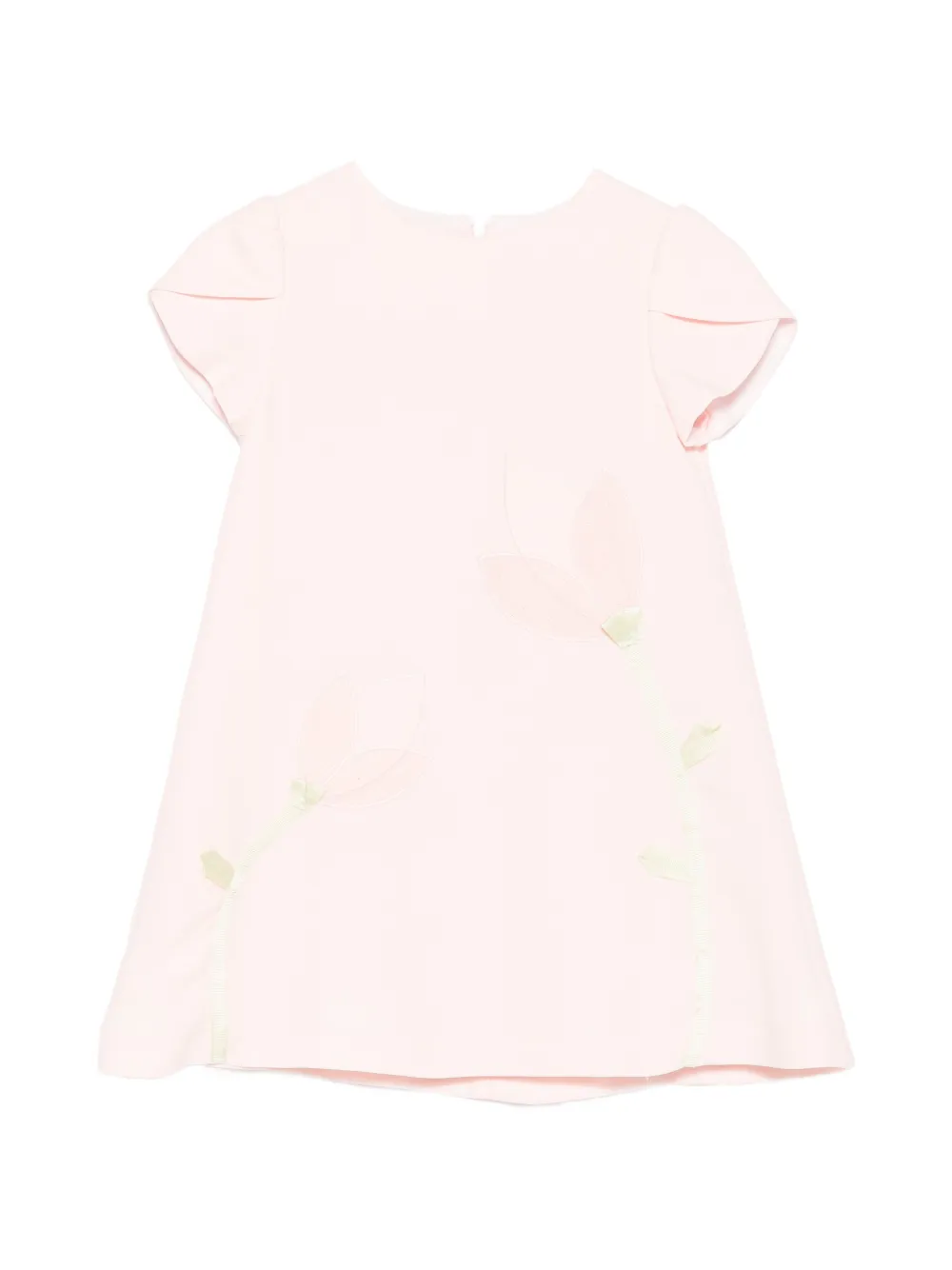 Patachou floral-appliqué A-line dress - Rosa