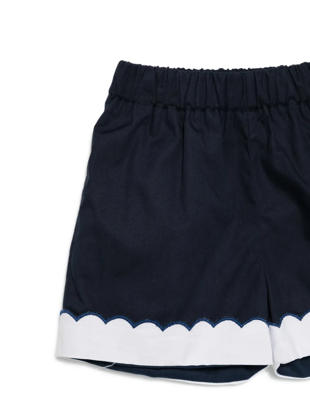  Patachou Bow-scalloped Shorts Set (set Of Two) - White 