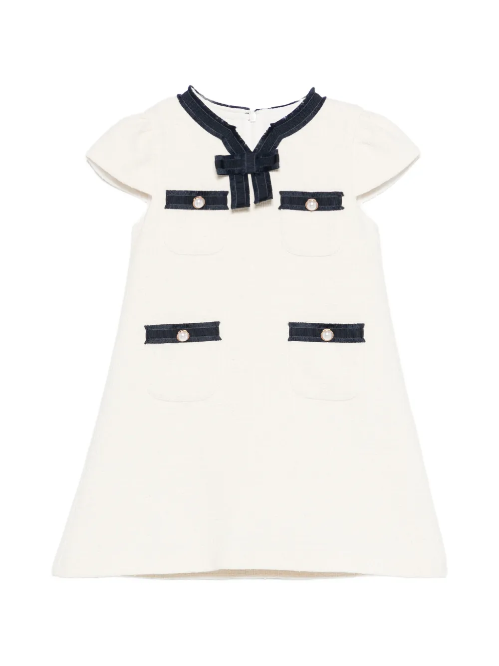 Patachou tweed-effect bow-detail dress - Toni neutri