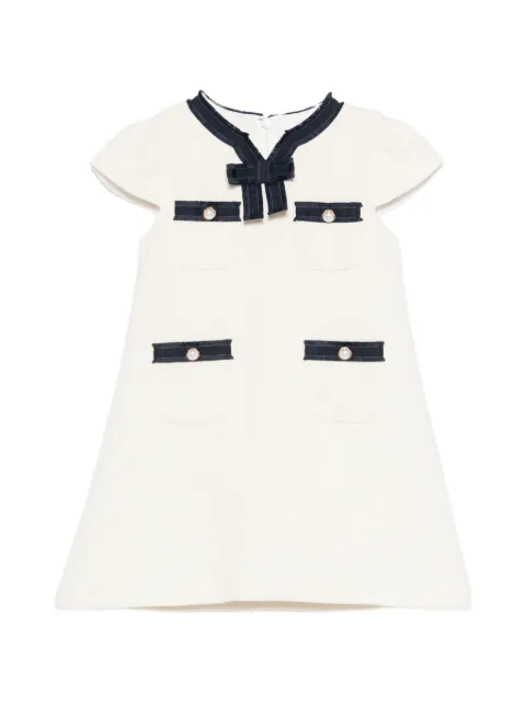 Patachou tweed-effect bow-detail dress