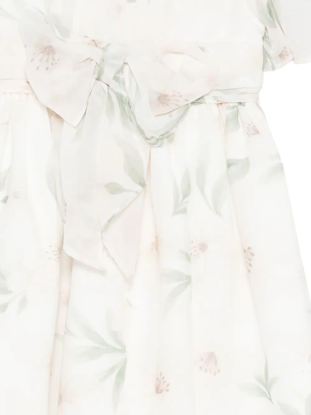 Patachou Jurk met bloemenprint en strikdetail Beige