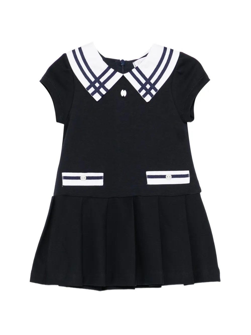 Patachou sailor-collar pleated dress - Blu