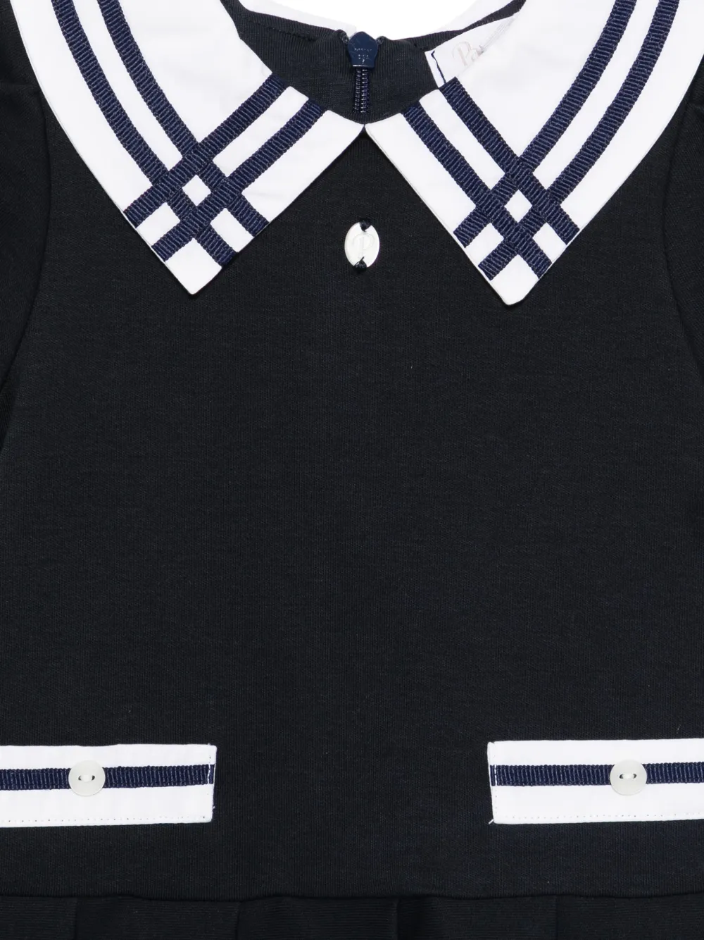 Patachou Geplooide jurk met matrozenkraag Blauw