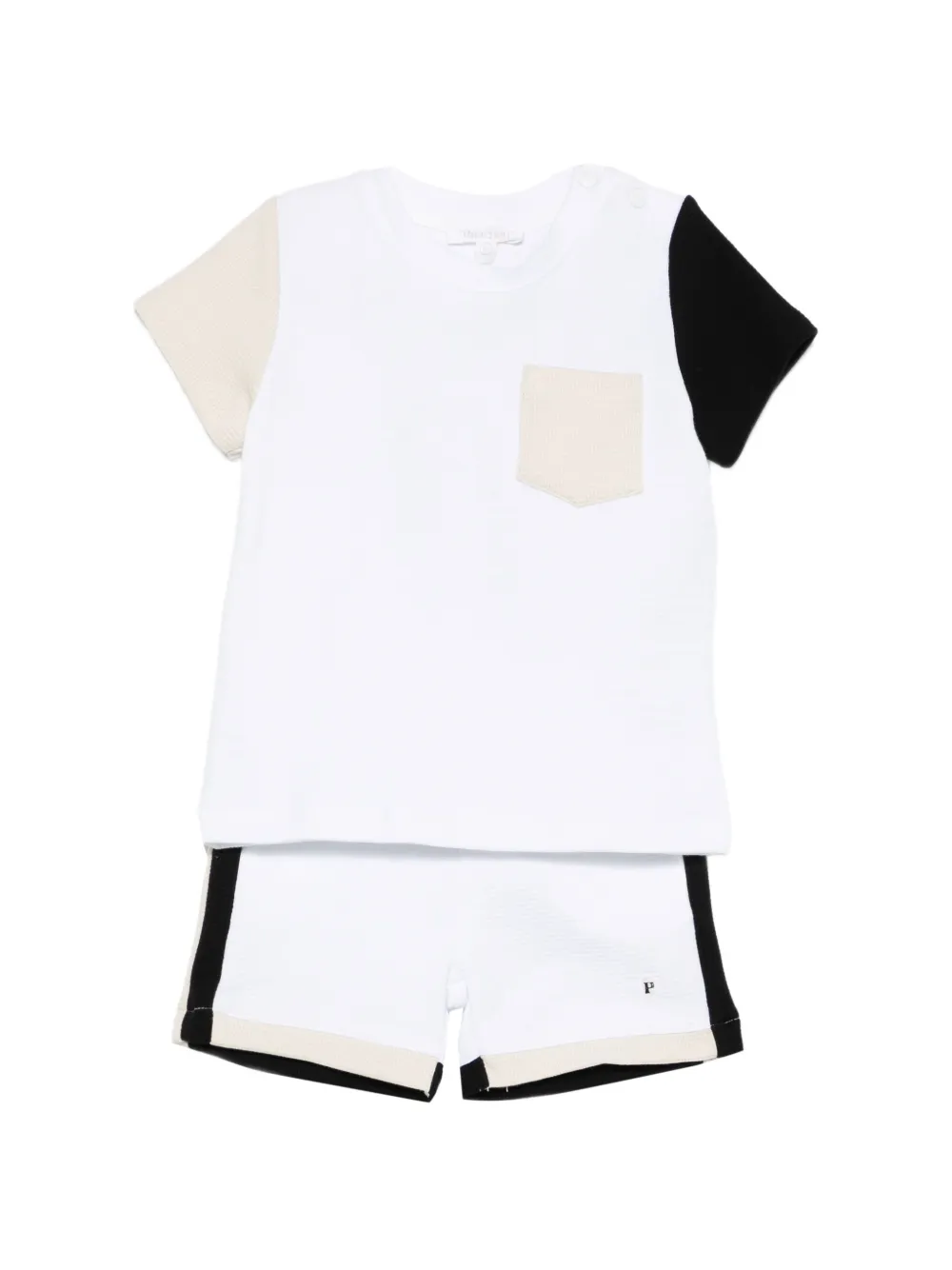 Patachou striped-detail shorts set (set of two) - White