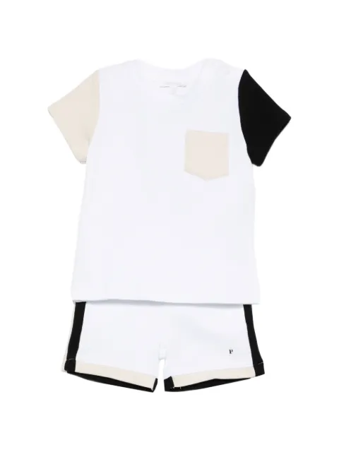 Patachou striped-detail shorts set (set of two)
