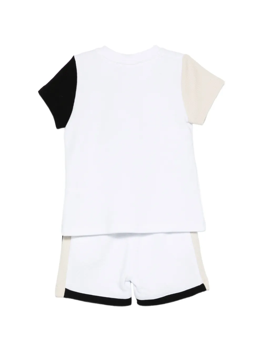  Patachou Set Con Shorts A Righe (2 Pezzi) - Bianco 