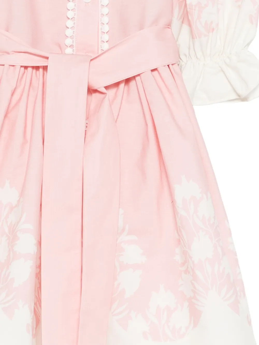 Patachou Jurk met ruche mouwen en bloemenprint Roze