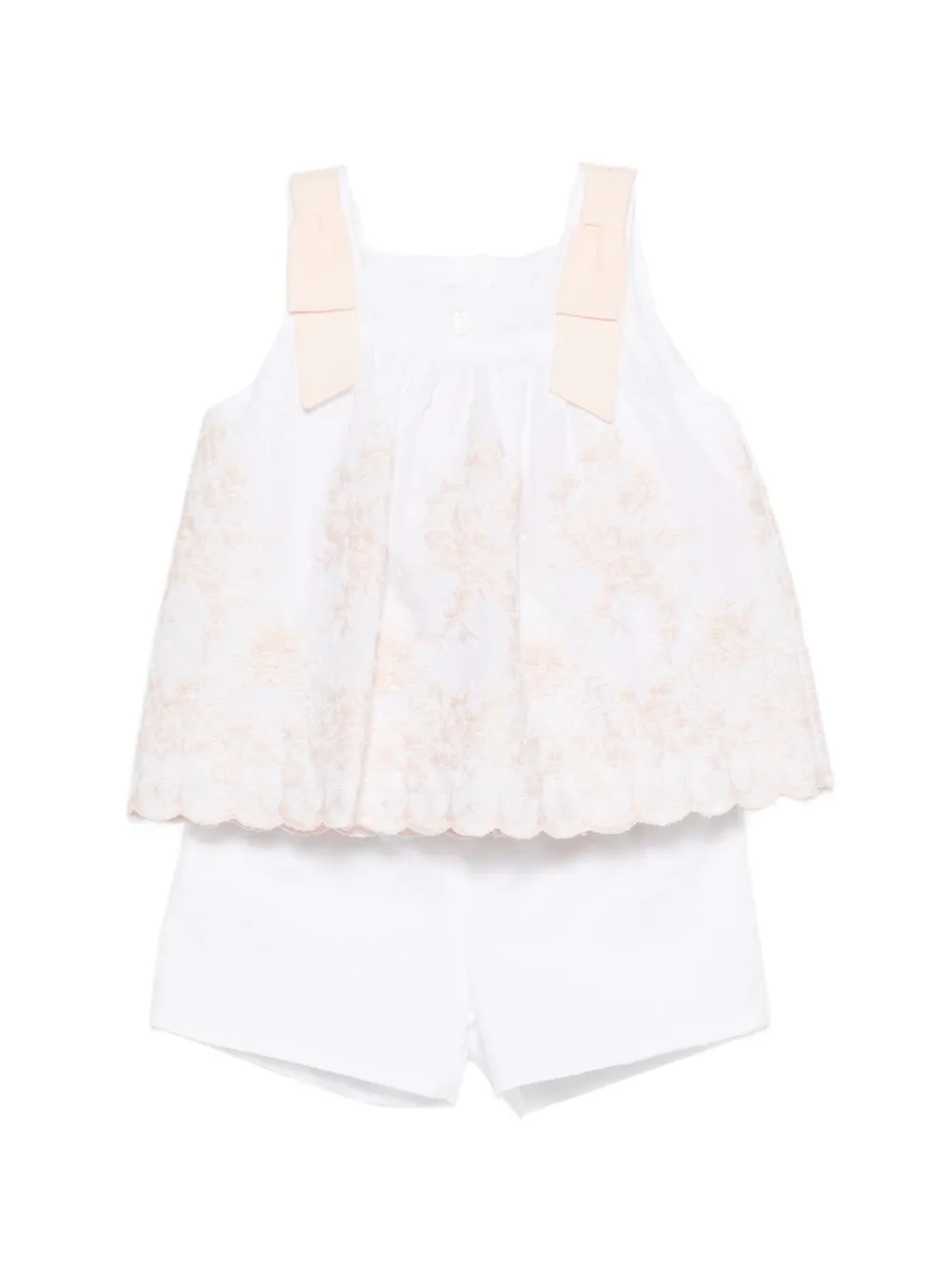 Patachou Set con shorts a fiori - Bianco