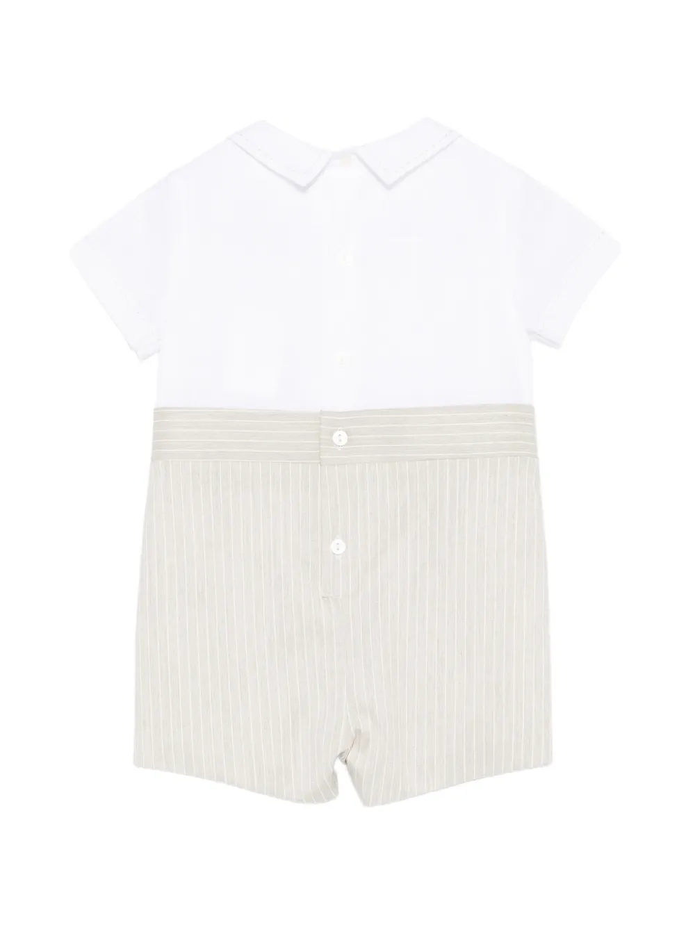  Patachou Stripes Buttoned Romper - White 