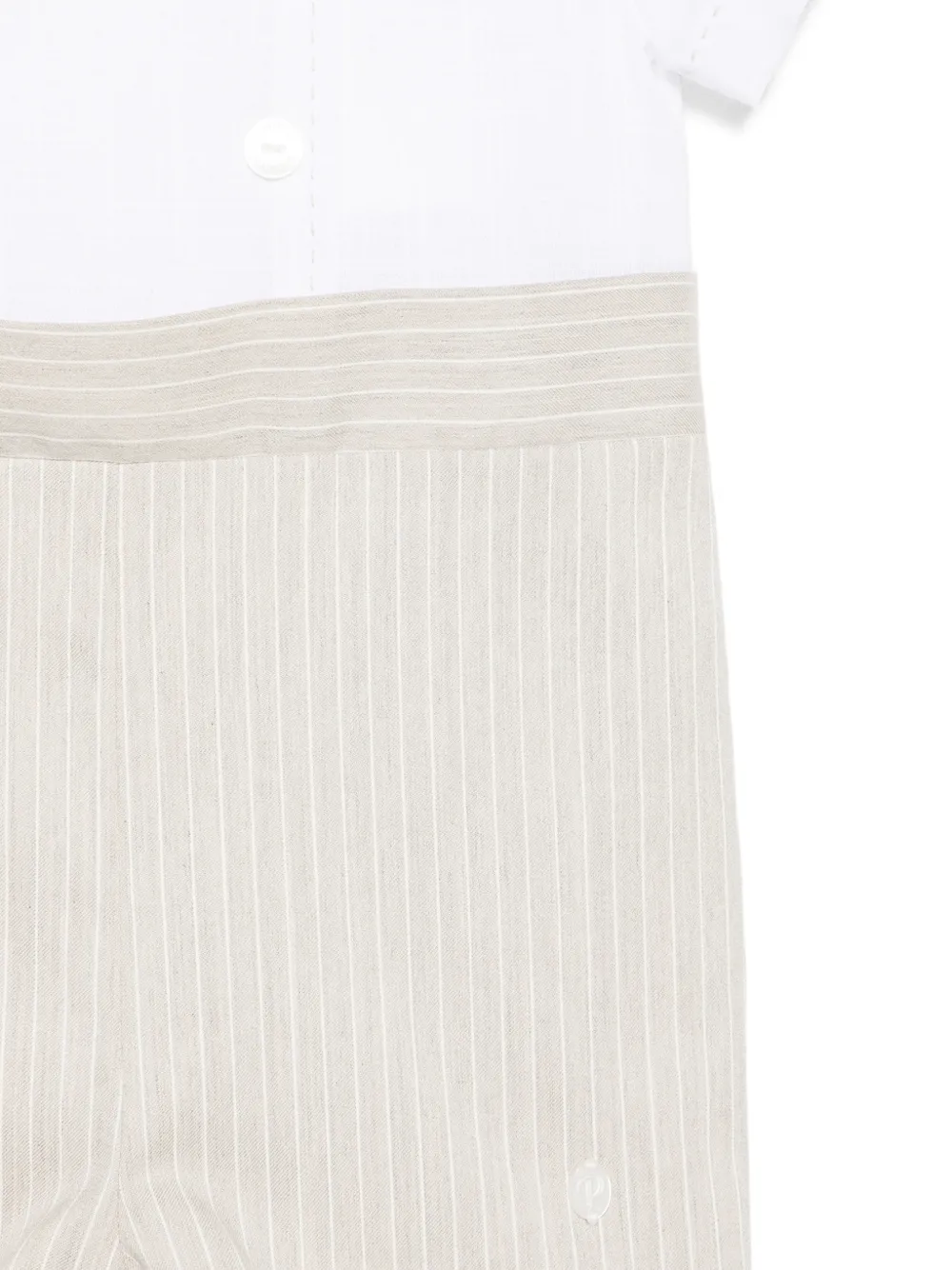 Patachou Stripes Buttoned Romper - White 