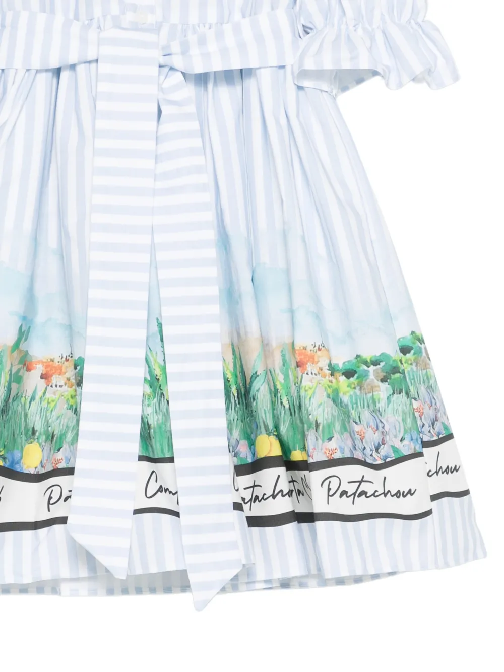 Patachou Gestreepte jurk met print Blauw