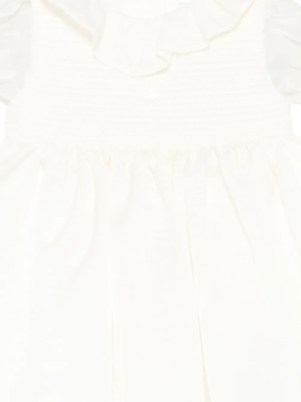 Patachou Gesmockte jurk met ruches Beige