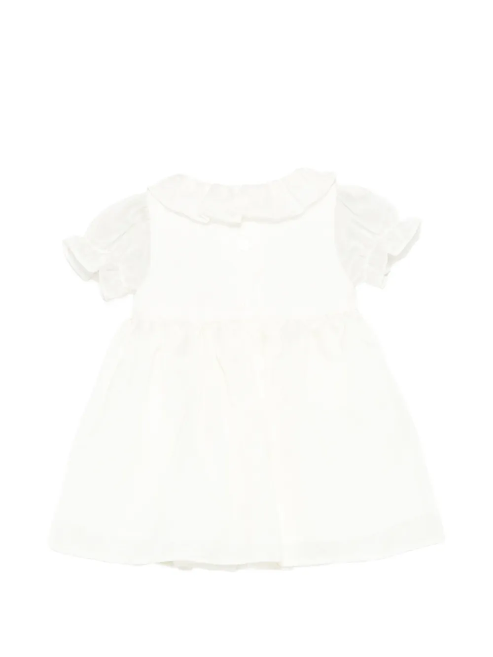 Patachou Gesmockte jurk met ruches Beige