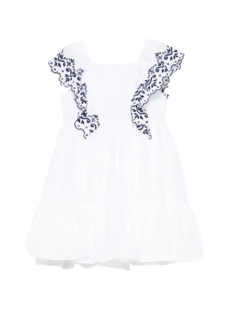 Patachou floral-embroidered ruffled dress