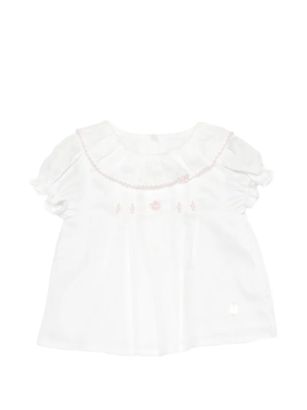 Patachou ruffled embroidered shorts set - White