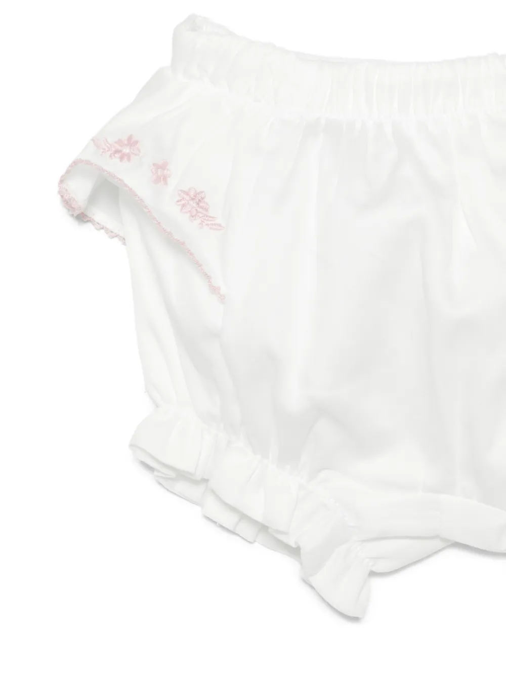Patachou Shortsset met ruches en borduurwerk Wit