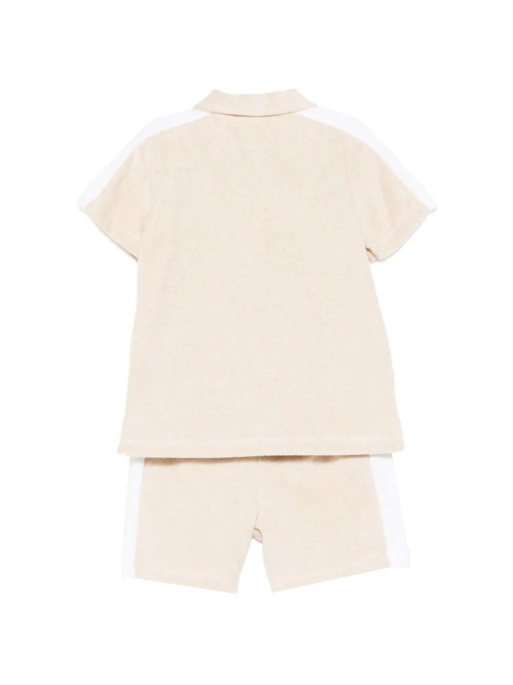 Patachou Tweedelig shorts set met gestreept detail Beige