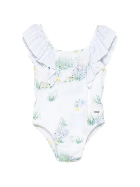 Patachou floral-print ruffled swimsuit