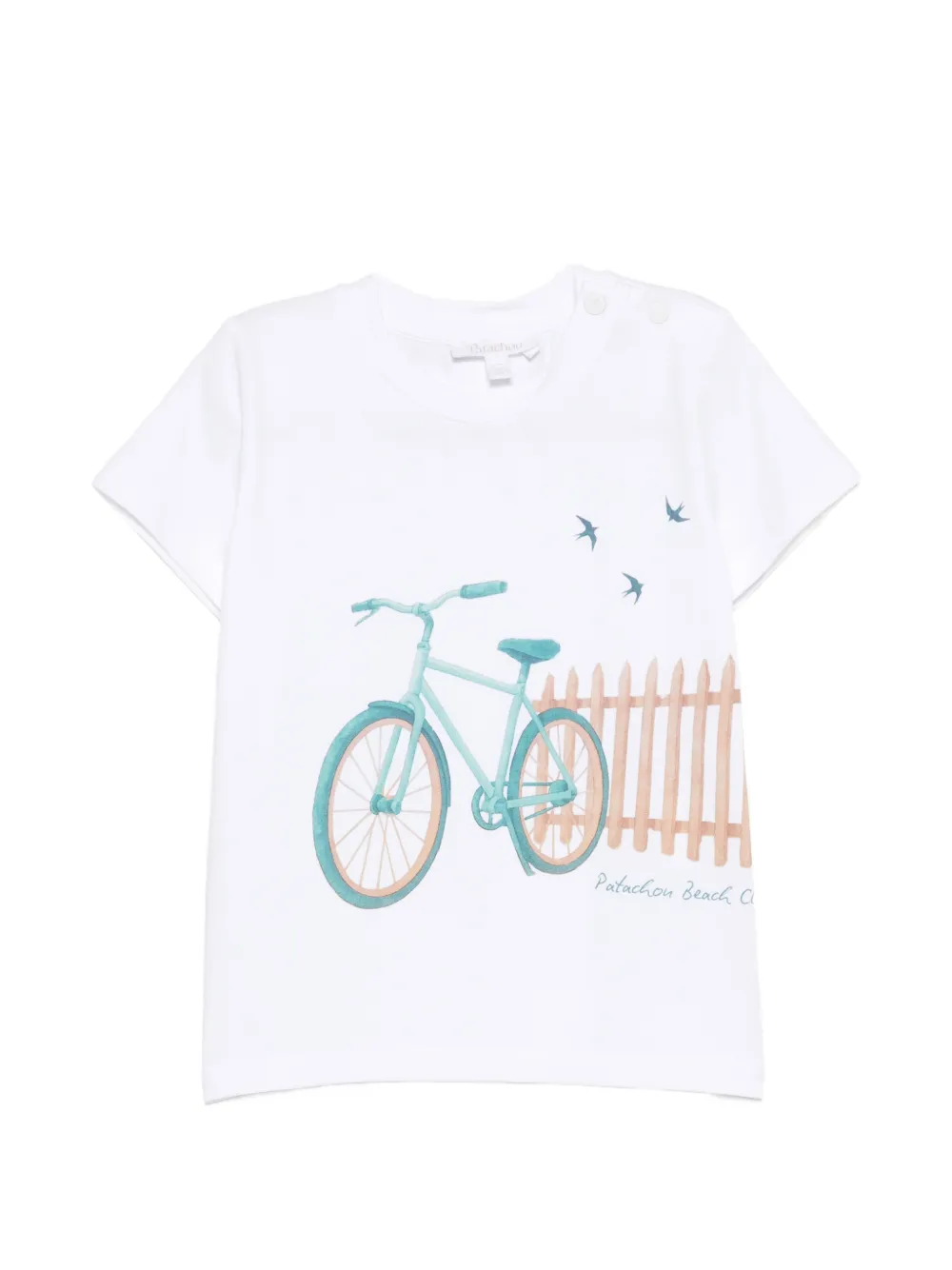 Patachou T-shirt con stampa biciclette - Bianco