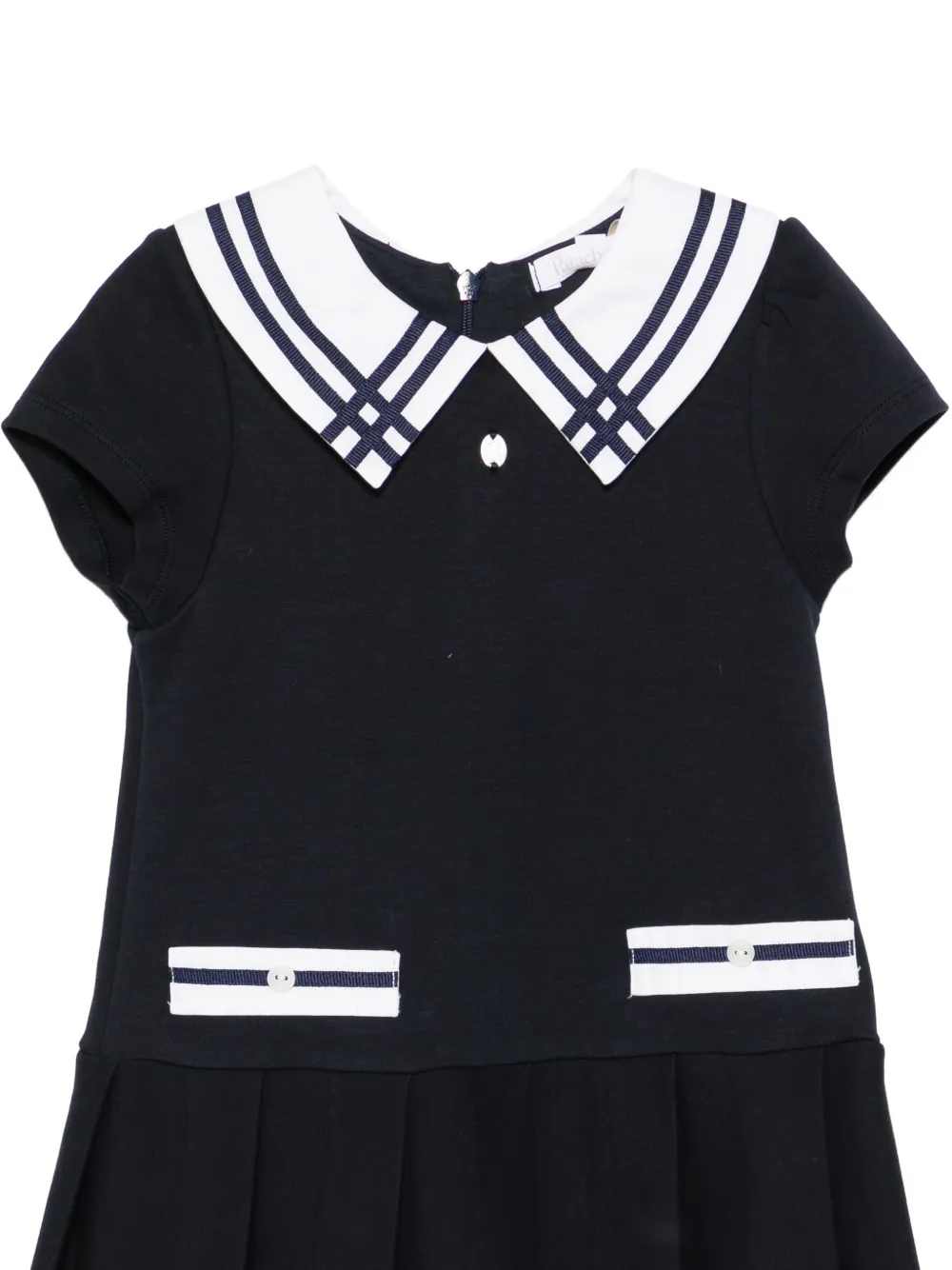 Patachou Geplooide jurk met matrozenkraag Blauw