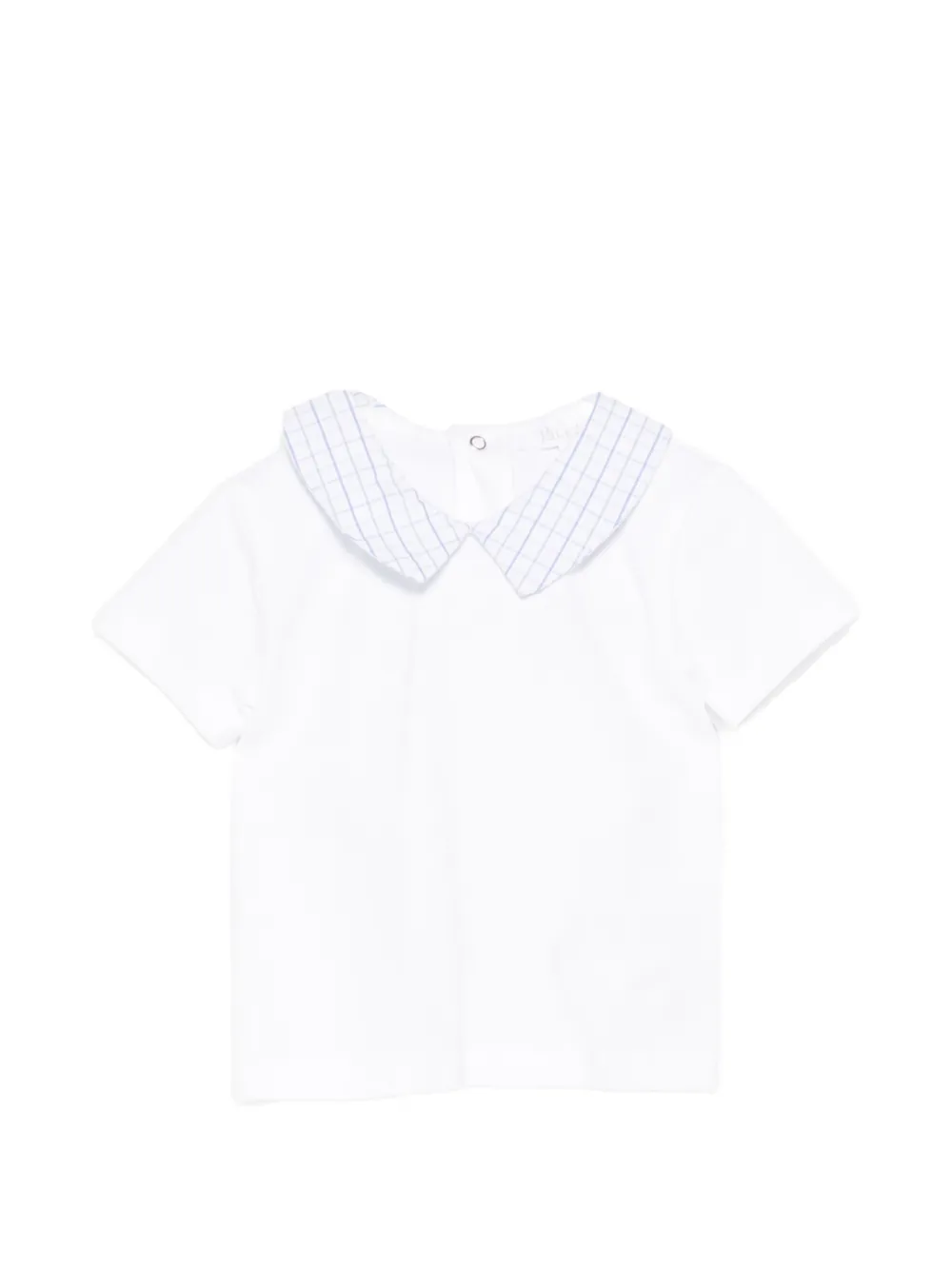  Patachou Check-collared Dungaree Set (set Of Two) - Blue 
