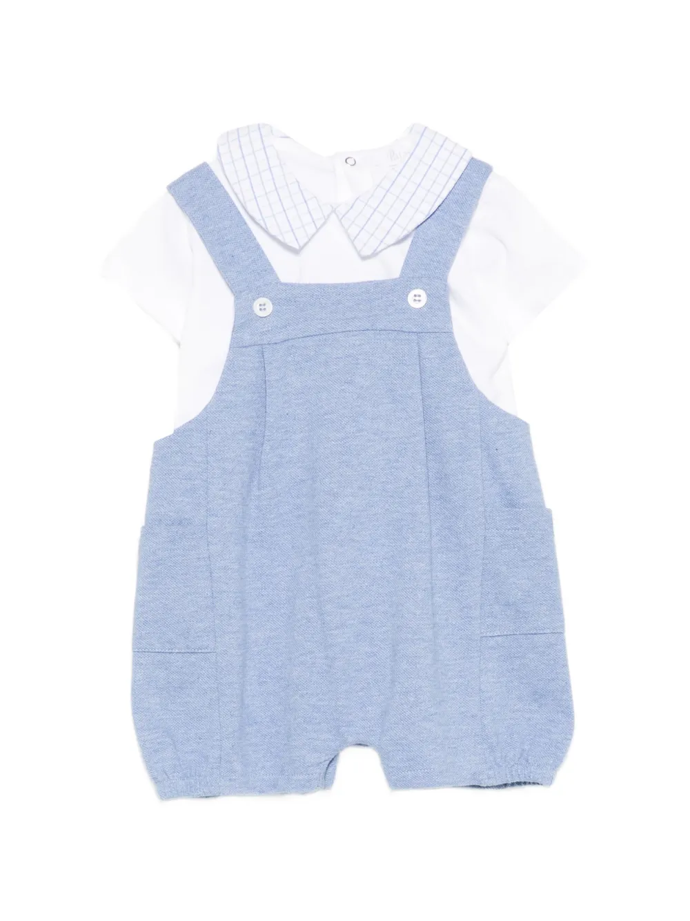 Patachou Set salopette a quadri - Blu