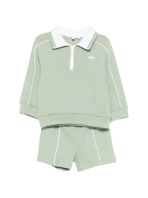 Patachou zip-up collared shorts set