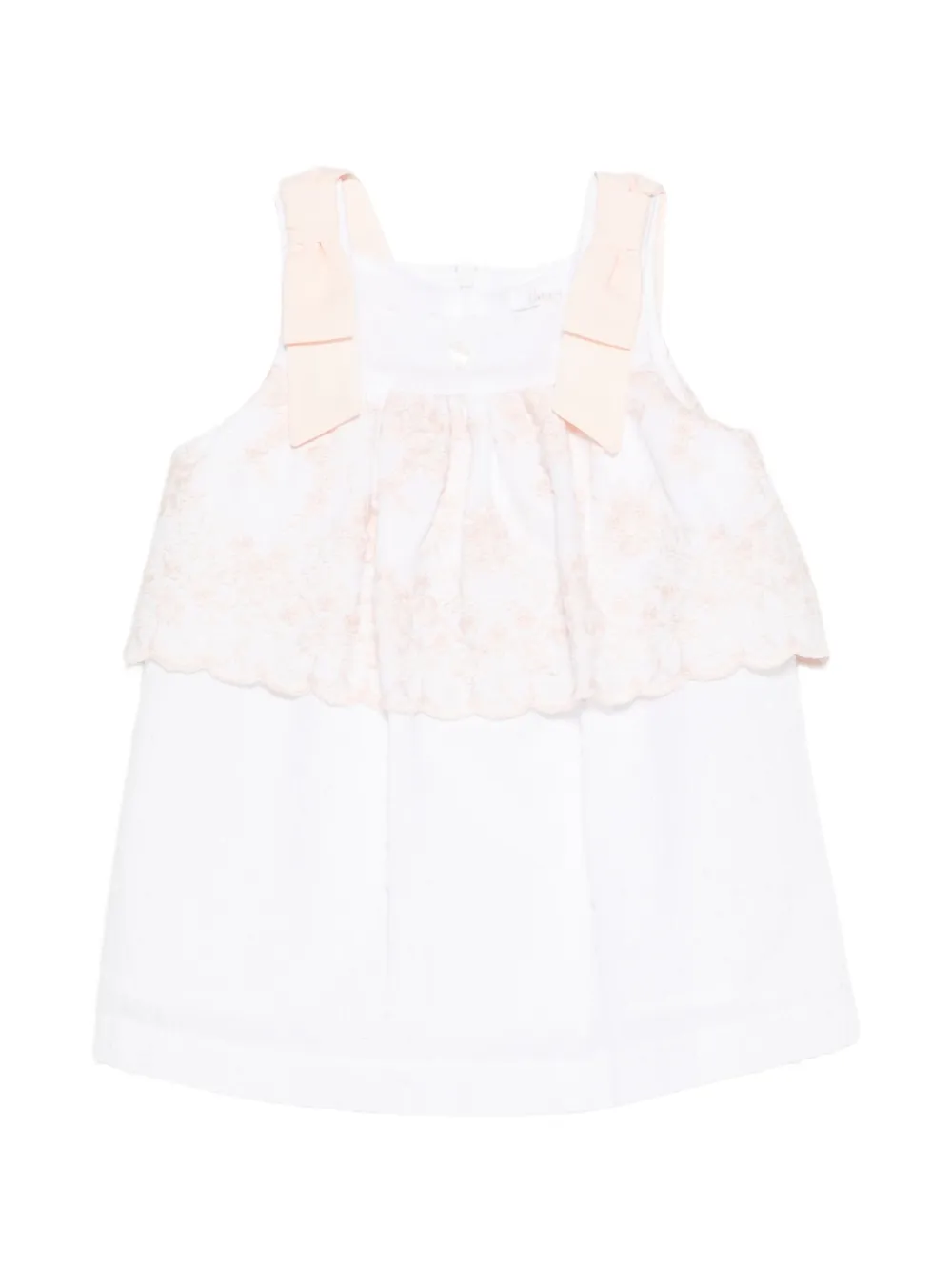 Patachou embroidered bow-detail dress - Bianco