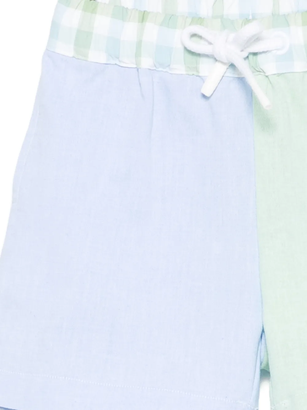  Patachou Patchwork Gingham Shorts - Blue 