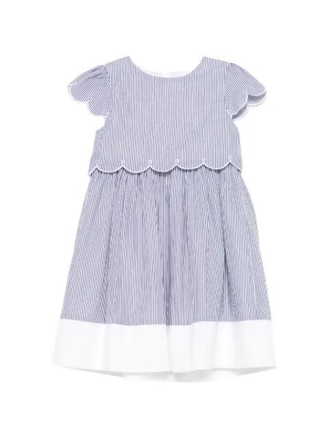 Patachou striped-pattern scalloped dress