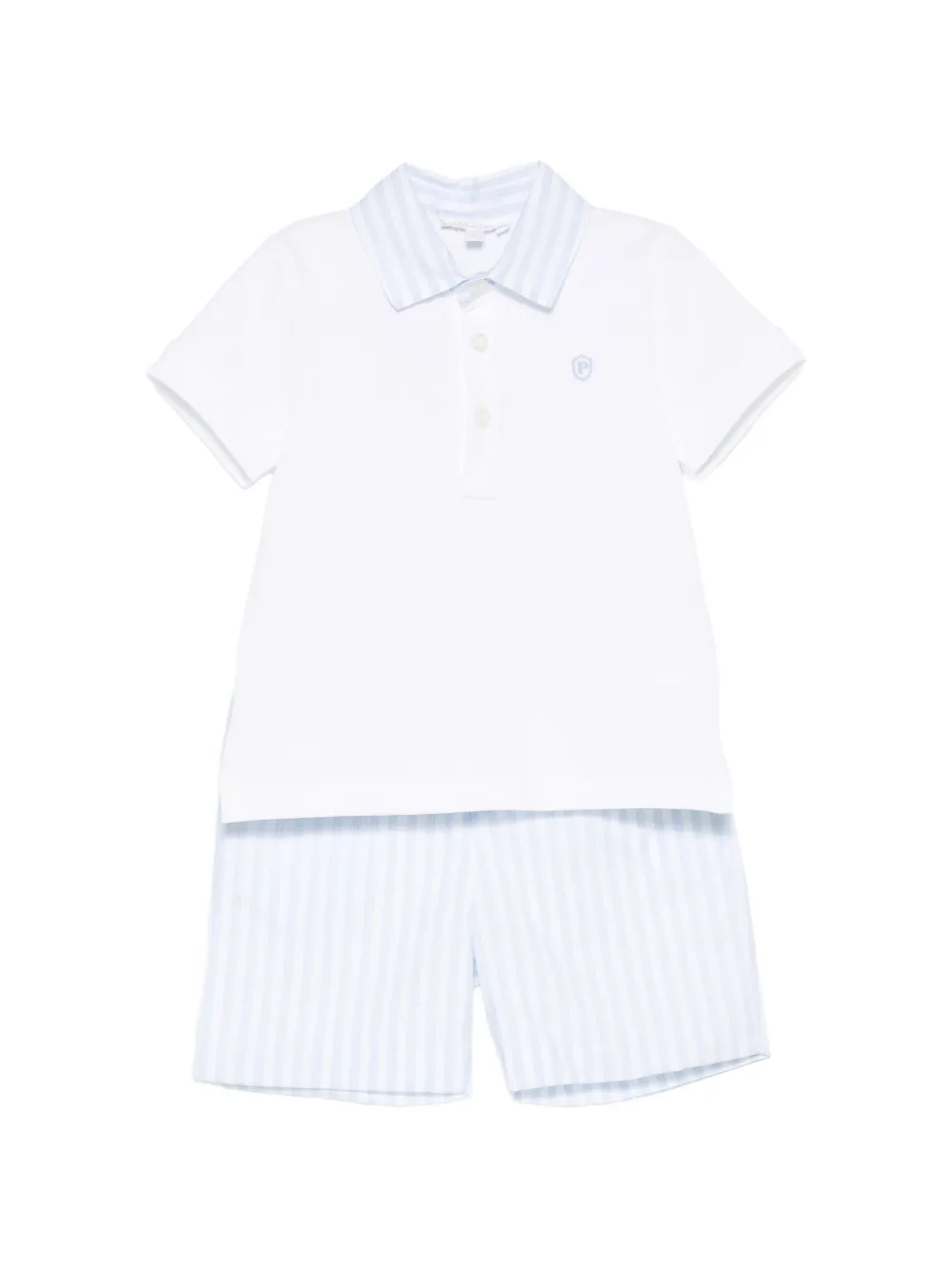 Patachou Set con shorts a righe - Bianco
