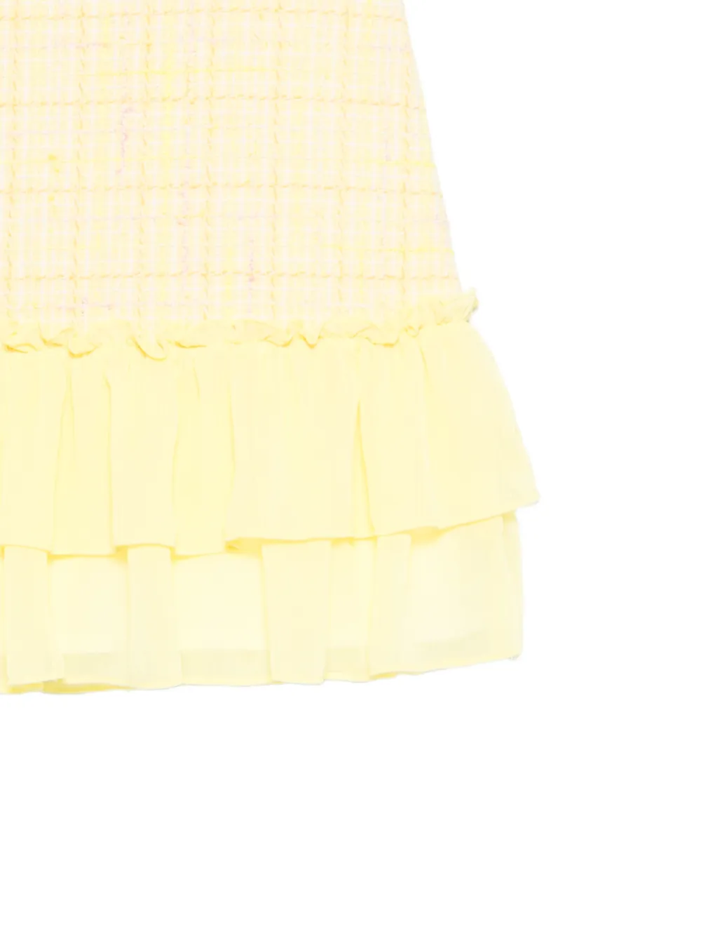 Patachou Tweed jurk met ruches Geel