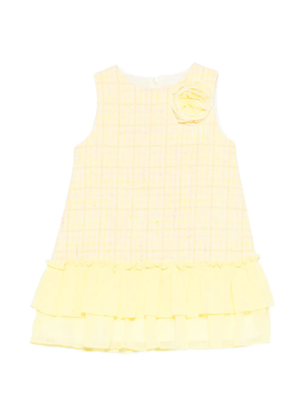 Patachou tweed ruffled-detail dress - Giallo