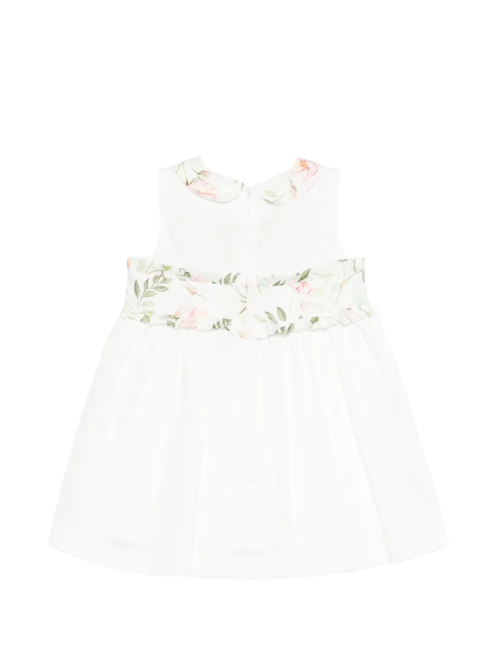 Patachou Jurk met bloemenprint en ruches Wit