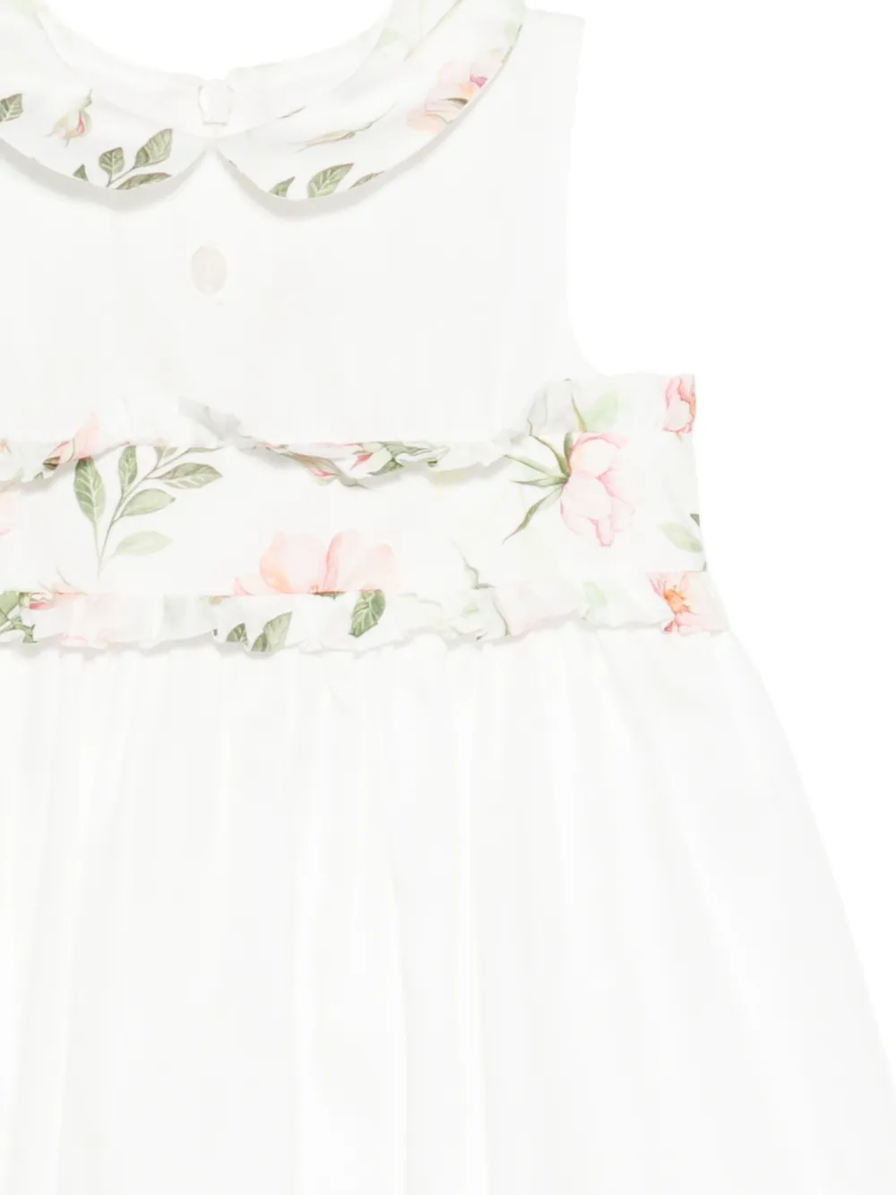 Patachou Jurk met bloemenprint en ruches Wit