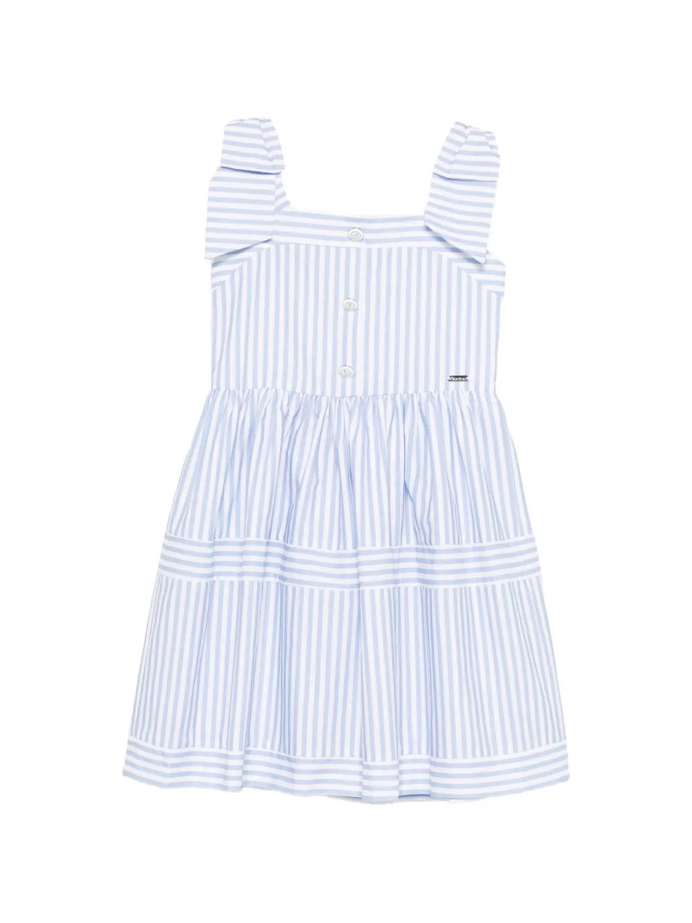 Patachou stripe-pattern bow-detail dress - Blu