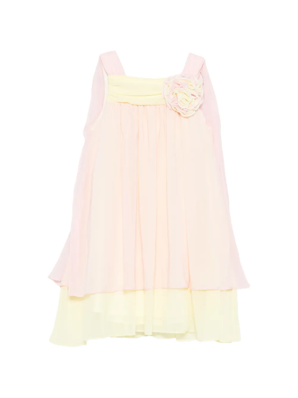 Patachou floral-appliqué dress - Rosa