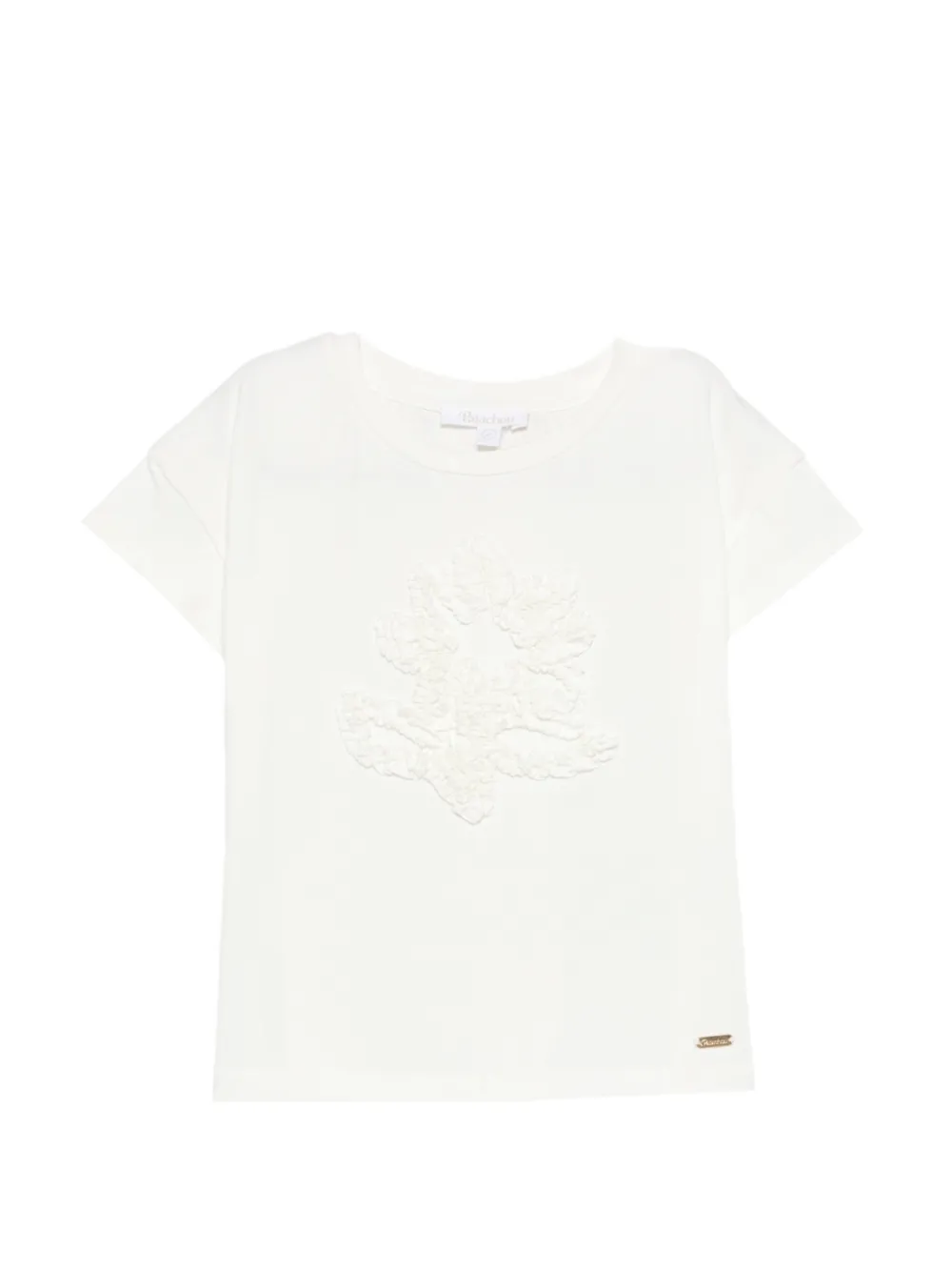 Patachou T-shirt con decorazione a fiori - Toni neutri