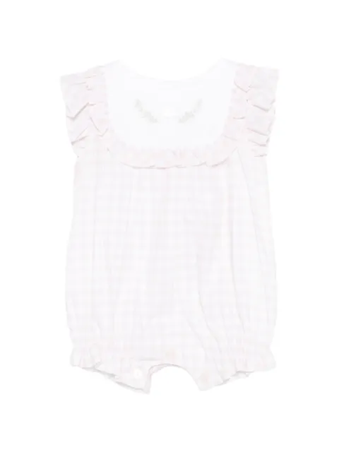 Patachou ruffled checked romper