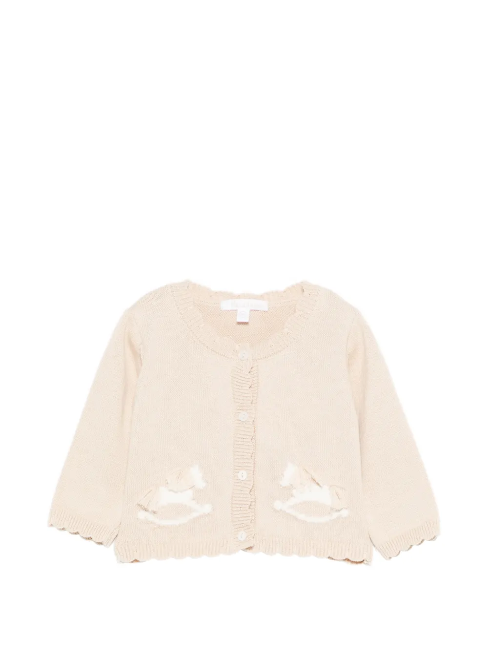 Patachou horse-motif cardigan - Nude