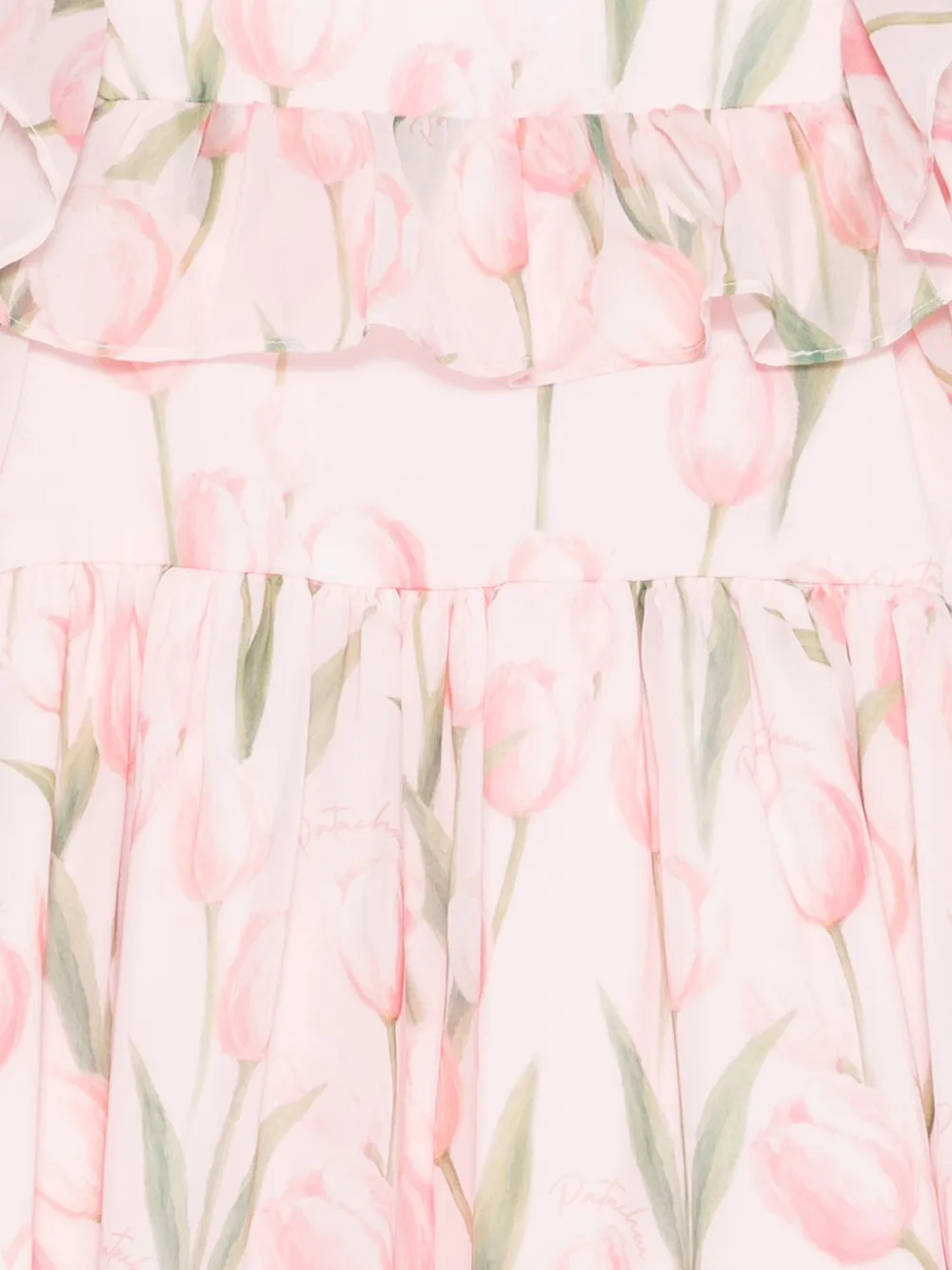 Patachou Jurk met tulpprint en ruches Roze