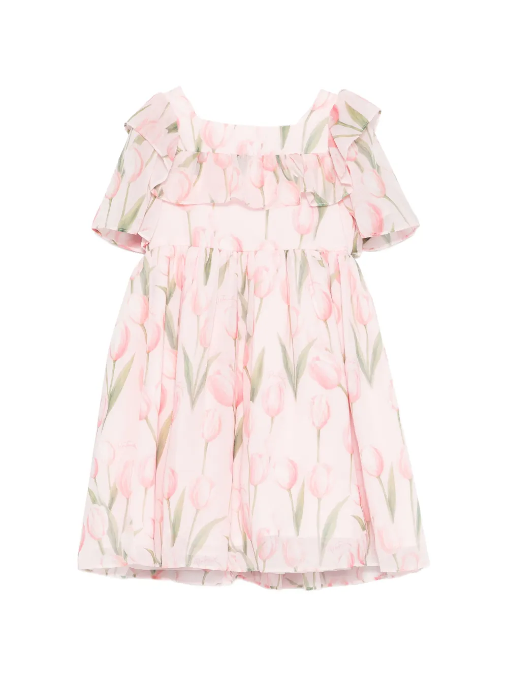 Patachou tulip-print ruffled dress - Rosa