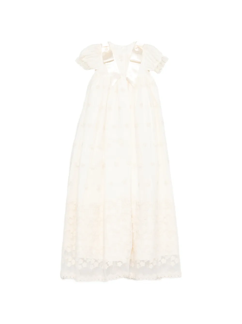 Patachou Jurk met strik van kant Beige