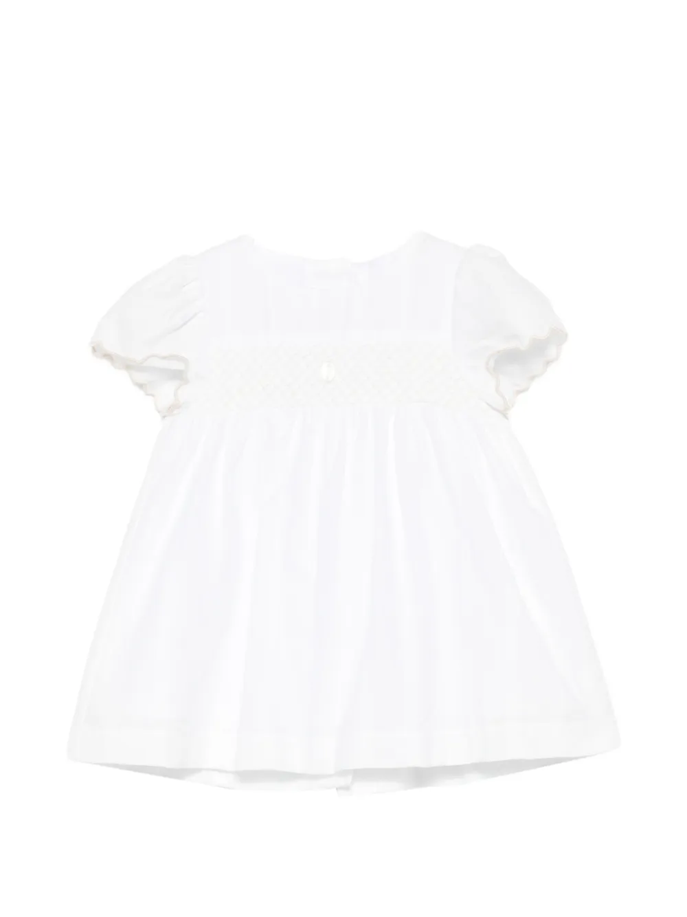 Patachou smocked scallop-edge dress - Bianco