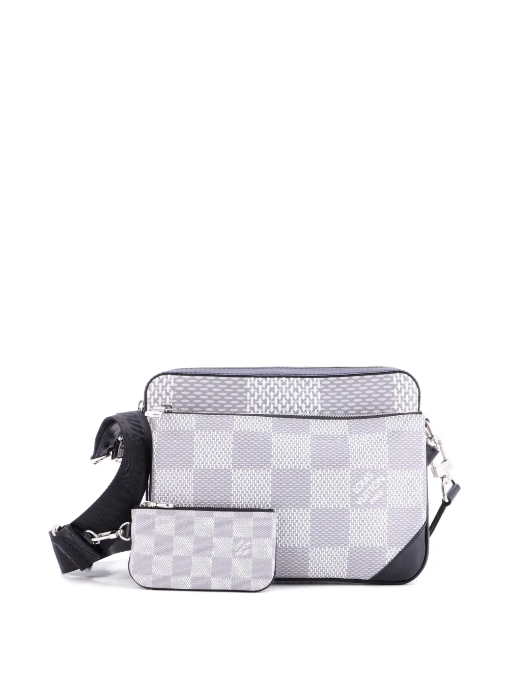 Louis Vuitton Pre-Owned Trio Messenger Bag Limited Edition Damier Graphite 3D crossbody bag - Grigio