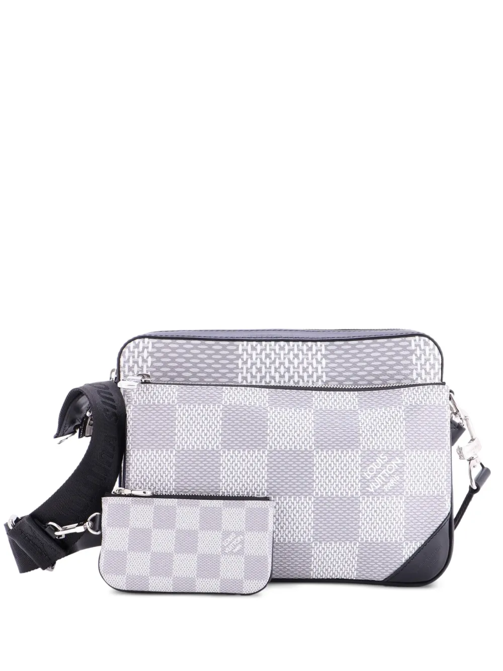 Louis Vuitton Pre-Owned Trio Messenger Bag Limited Edition Damier Graphite 3D crossbody bag - Grigio
