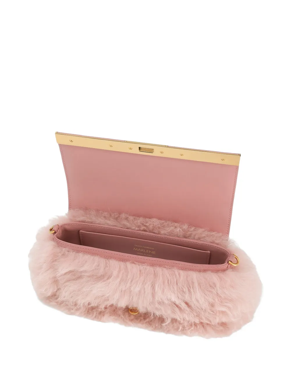 Dolce & Gabbana Marlene lammy en Palmellato schoudertas van kalfsleer Roze