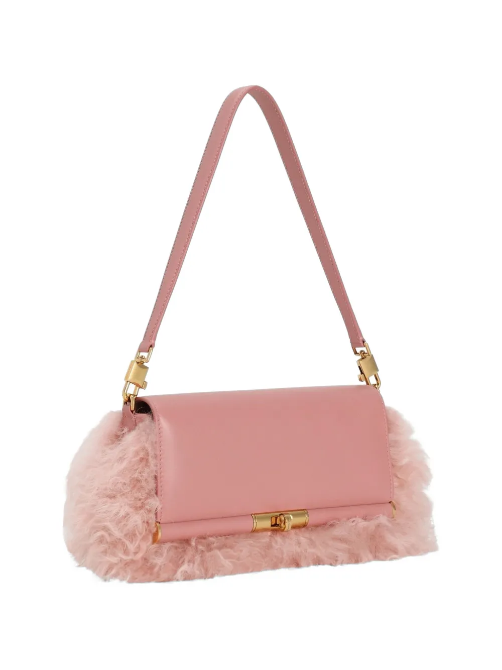 Dolce & Gabbana Marlene lammy en Palmellato schoudertas van kalfsleer Roze