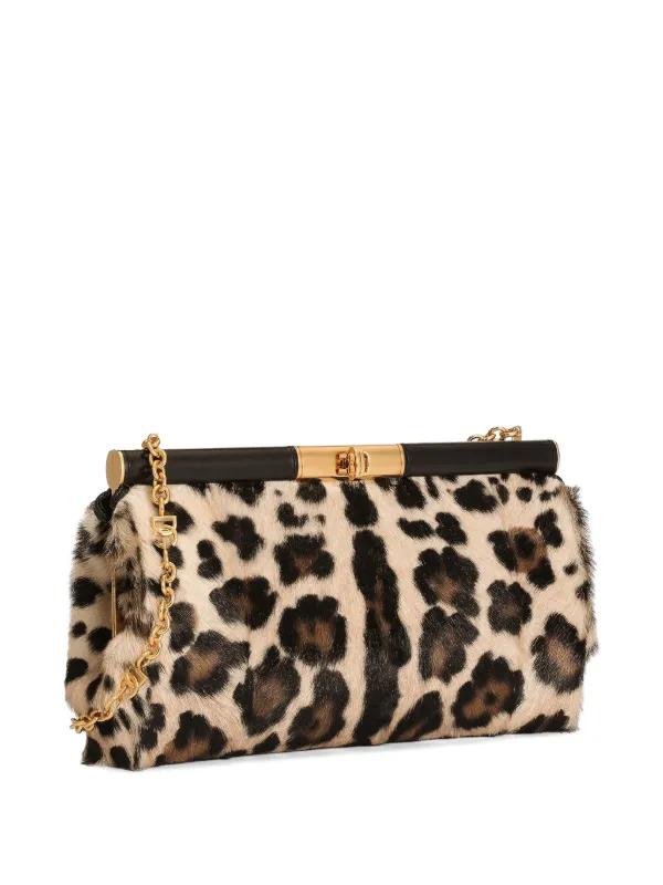 Dolce & Gabbana Marlene leopard-print Chain Clutch Bag | Neutrals