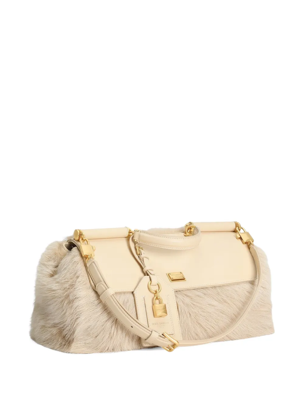 Dolce & Gabbana My Sicily shopper met bont vlak Beige